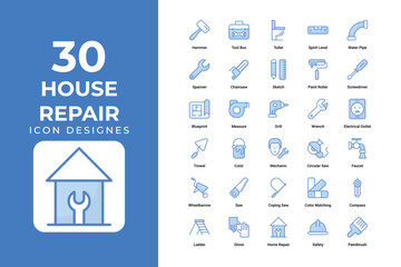 House Repair Icons Set vector design