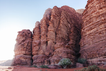 Wadi Rum mountains and desert landscape in Jordan