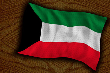 National flag Flag of Kuwait. Background  with flag Flag of Kuwait
