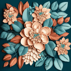 Bold Flower Designs for Card, Packaging, Home Decoration