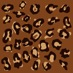 Leopard pattern design, vector illustration background. Animal design. Brown, orange, yellow, red, black. Pardus

