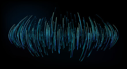 Blue forward  beam curve, the background of science and technology. Vector illustration