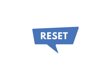 reset text Button. reset Sign Icon Label Sticker Web Buttons