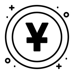 Obraz premium Chinese yen coin vector design in modern style