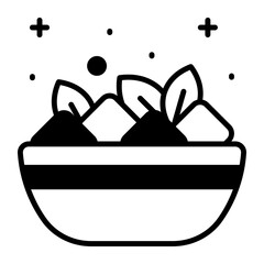 Chinese traditional food, trendy vector design of rice bowl