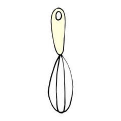 Vector illustration of whisk. Doodle style