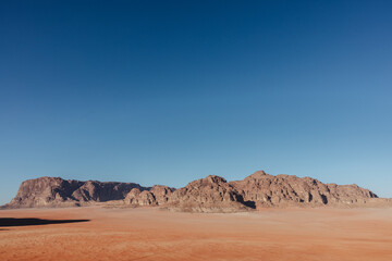 Wadi Rum mountains and desert landscape in Jordan