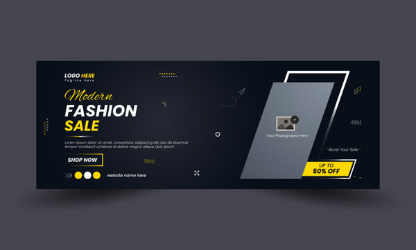 Fashion sale new social media facebook cover design and new web banner design template