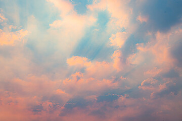 Naklejka na ściany i meble beautiful sweet blue and pink sky