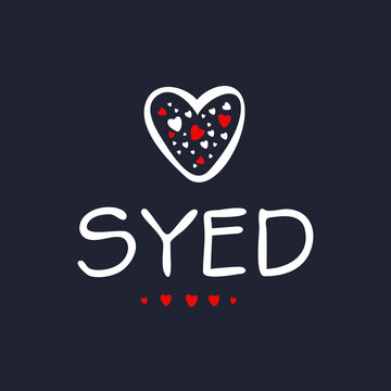 (Syed) Calligraphy name, Vector illustration.