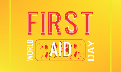 World First Aid Day. Design suitable for greeting card poster and banner