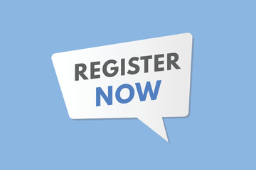 register now text Button. register now Sign Icon Label Sticker Web Buttons
