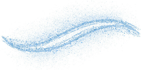 Blue glitter hand-drawn curve
