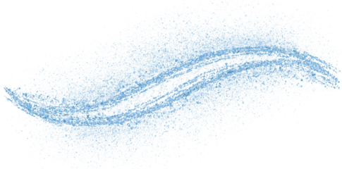 Blue glitter hand-drawn curve