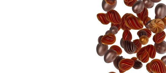 golden easter eggs; 3d rendered illustration