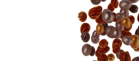 3d rendering of Easter glitter and black eggs