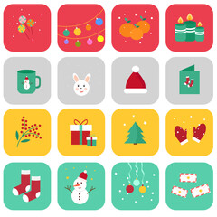 christmas icons set