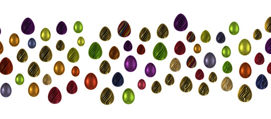 Border of easter eggs in different colors