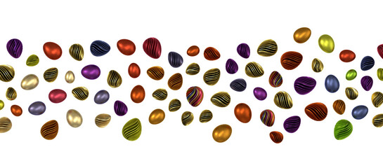 Fototapeta premium Golden easter eggs and specks, flecks