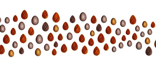 Luxury golden easter eggs isolated