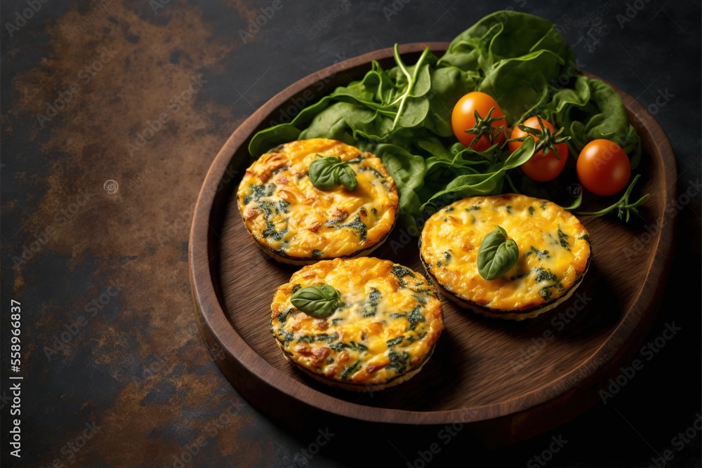Poster a plate of food with spinach and tomatoes on it and a salad on the side of the plate with spinach an