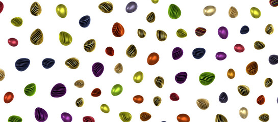 Border of easter eggs in different colors