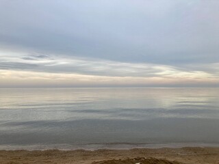 cold cloudy day at Lake Michigan, IL