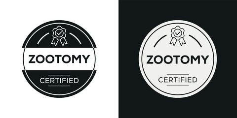 Fototapeta na wymiar Creative (Zootomy) Certified badge, vector illustration.
