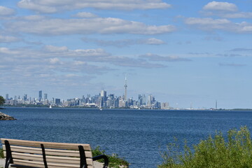 Toronto seen from Jack Darling Park in summer 