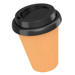 Paper coffee cup for cappuccino, americano, espresso, mocha, latte on white