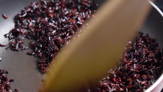 Black rice is a range of rice types of the species Oryza sativa. Cooking