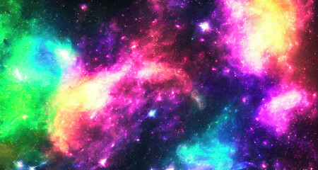 glitter neon color galaxy background