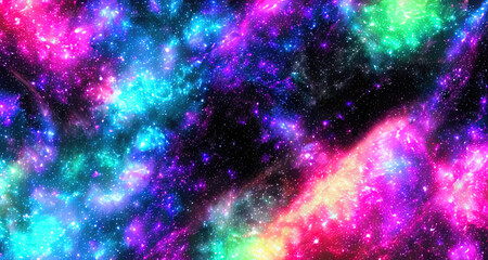 glitter neon color galaxy background