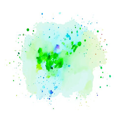 Fototapeta na wymiar Green colorful watercolor splash, color spot, abstract shape