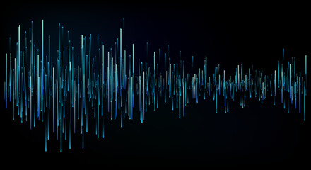 blue sound waves, the background of science and technology. Vector illustration