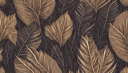 Texture background of a variety of luxurious tropical leaves for wall paper, decoration, design