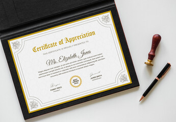 Certificate Layout with Golden Accents