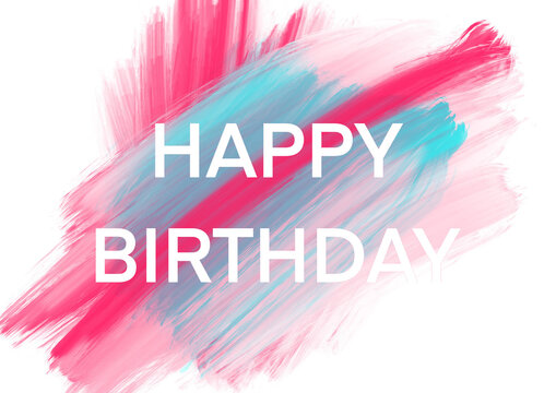 Happy birthday text on oil paint background