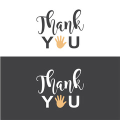 Obraz premium Phrase thank you in a circle of colorful hands.