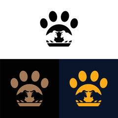 Pet bull animal vector logo design . icon logo . silhouette logo 