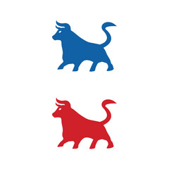 Bull animal vector logo design . icon logo . silhouette logo 