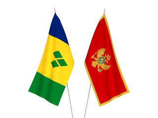 Saint Vincent and the Grenadines and Montenegro flags