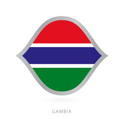 Gambia national team flag in style for international basketball competitions.