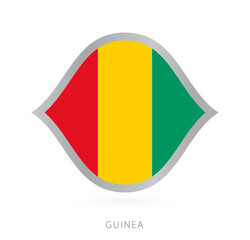 Fototapeta premium Guinea national team flag in style for international basketball competitions.