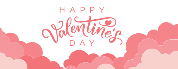 Valentines day background with heart pattern and typography of happy valentines day text . Vector illustration. Wallpaper, flyers, invitation, posters, brochure, banners.	
