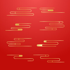 Chinese ornament vector set, oriental cloud illustration template design element, chinese new year 