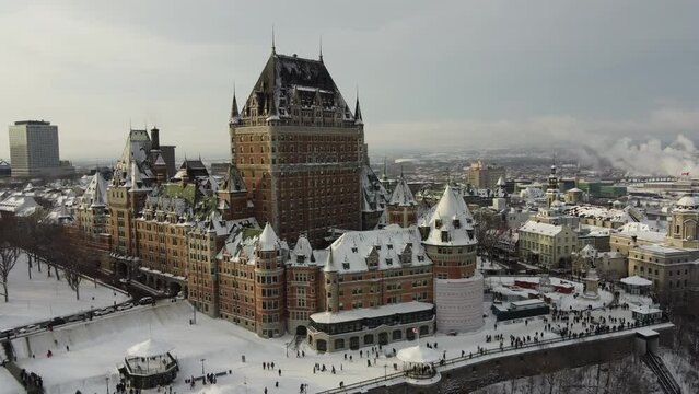 Québec- Old Town Aerial in Winter	