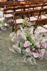 Flowers on the ground in the garden