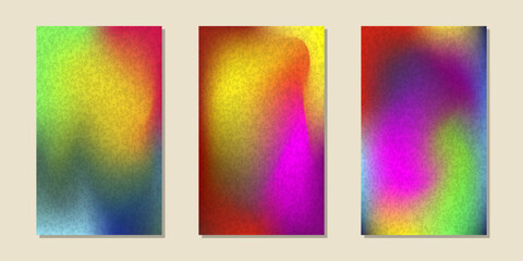 Fototapeta premium Set of retro posters. Retro gradient. Multicolored background. Vector illustration