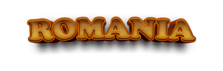 ROMANIA COUNTRY NAME MOCKUP